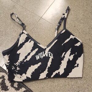 Darc sport wolves Black and cream Sports Bra